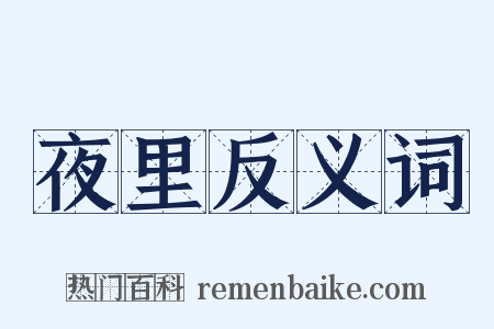 夜里反义词是什么意思的图片
